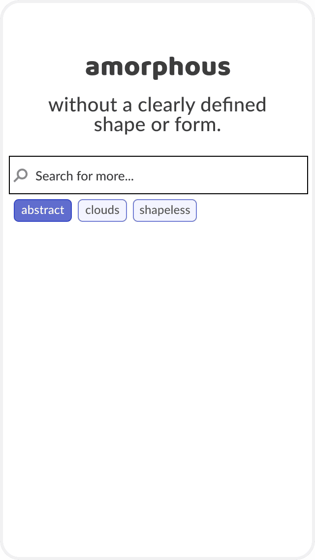 Screenshot showing how to select a GIF for the word 'amorphous'. 